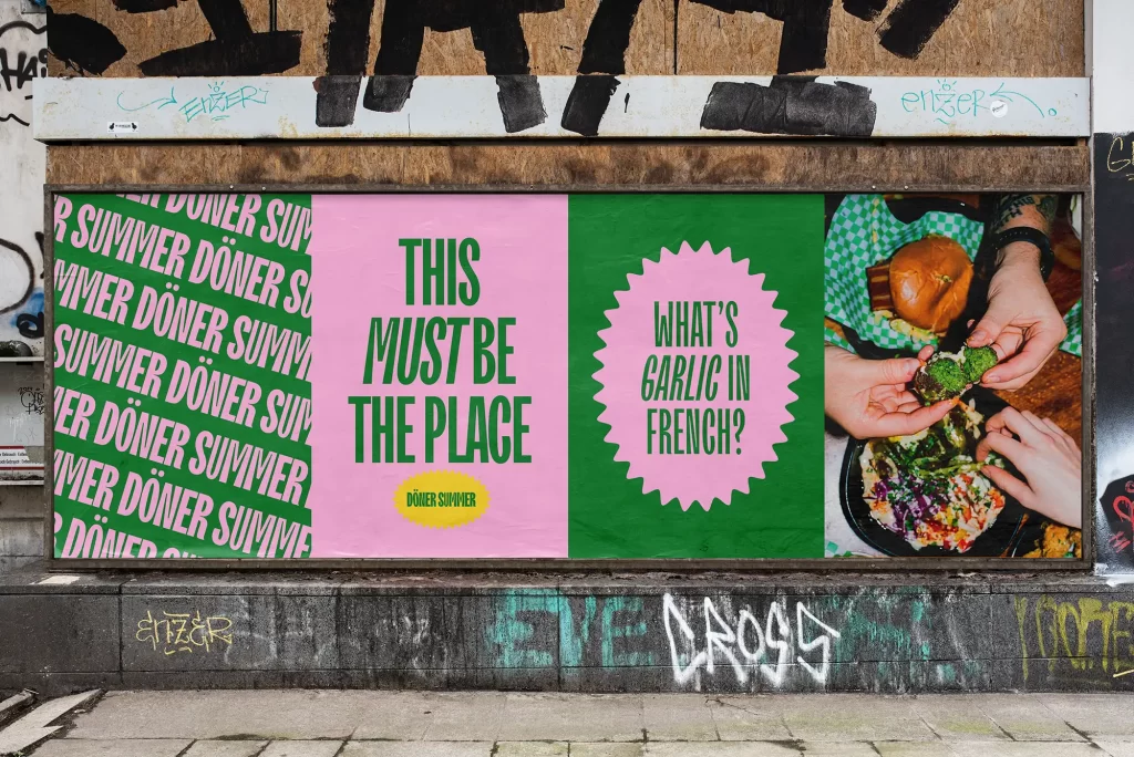 A street billboard advertisement for Doner Summer