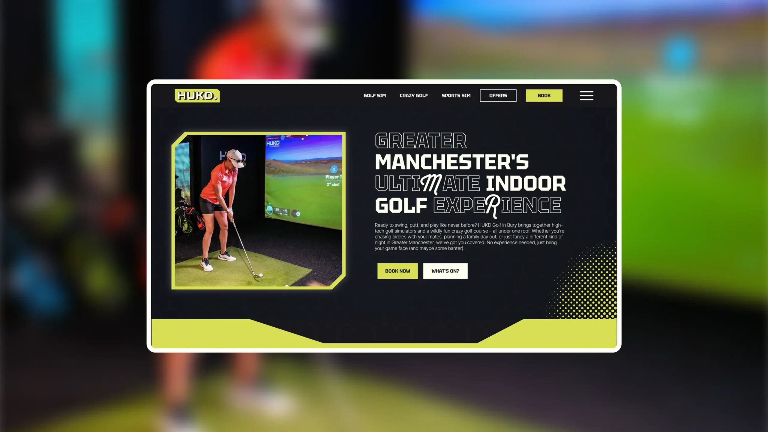 A screenshot of HUKDs leisure industry focused website design