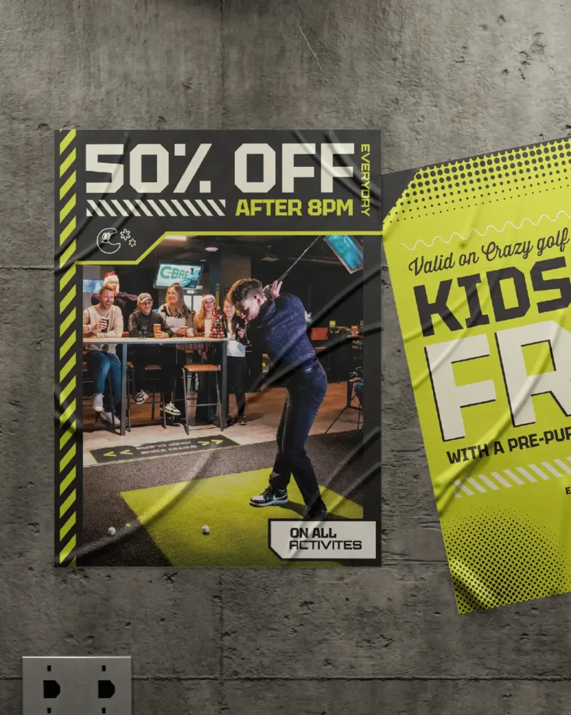 An advert poster designed for hukd golf