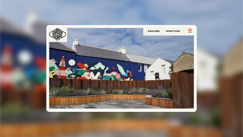 A screenshot of the garden square website