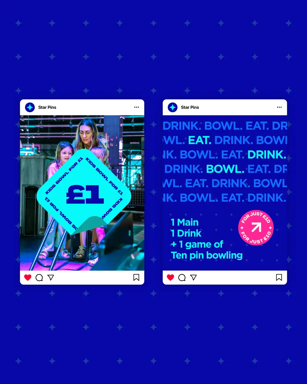 Star Pins branding on social media