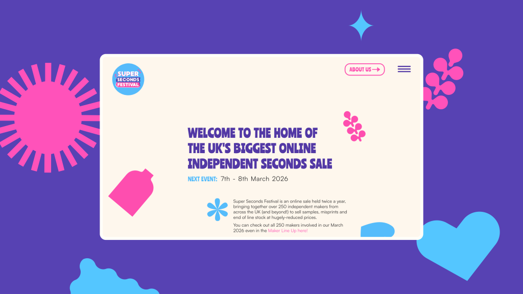 A screen shot of the Super Seconds Festival homepage