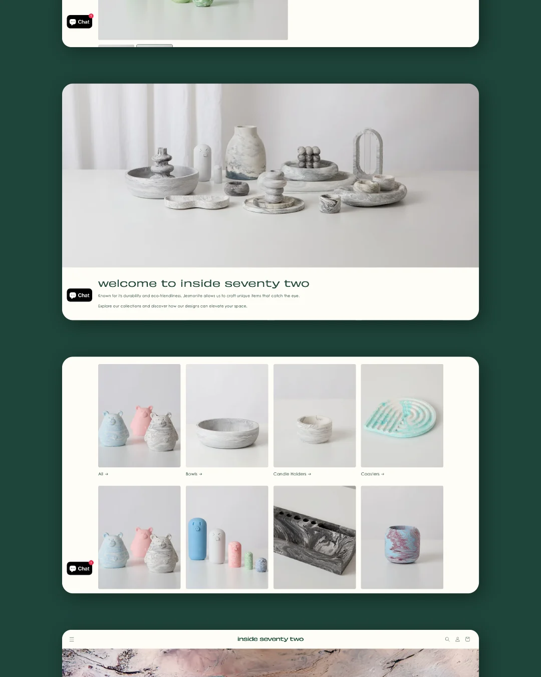 Inside seventy twos shopify ecommerce website on desktop