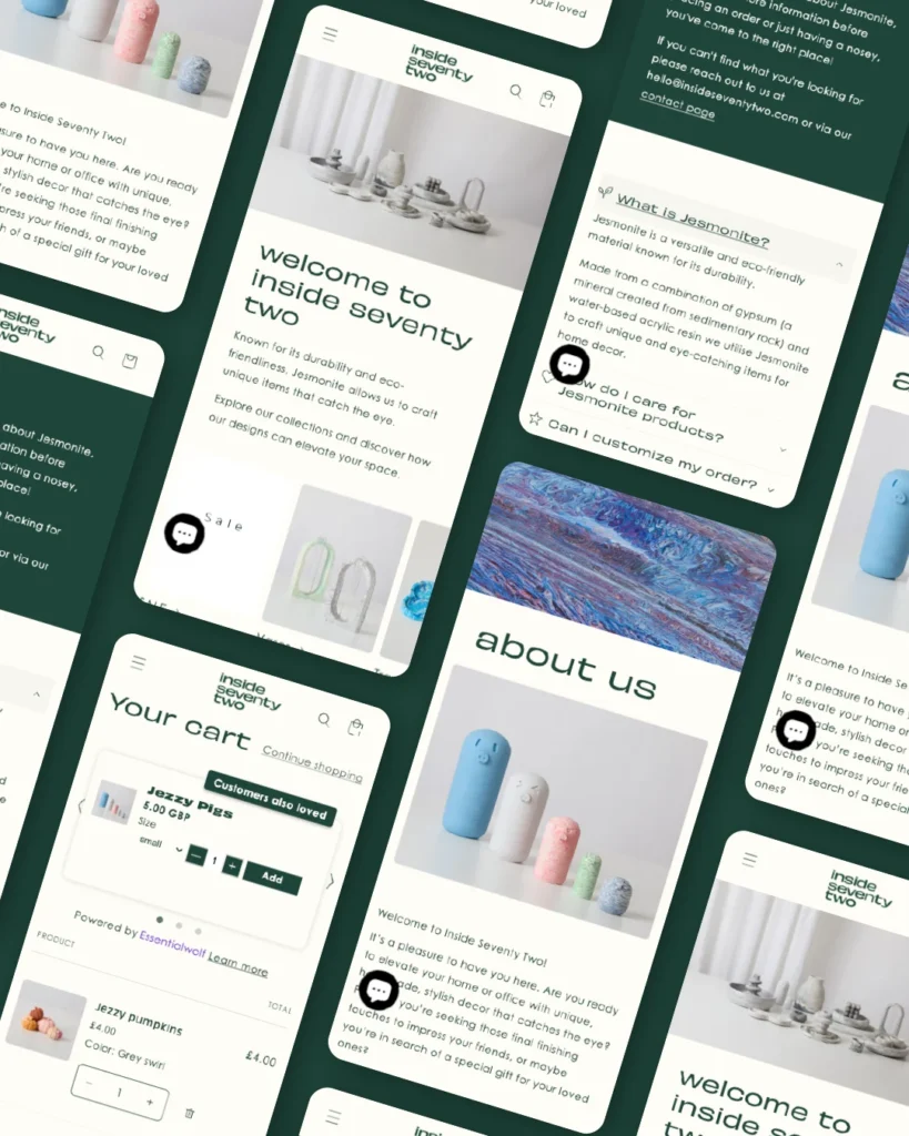 Inside seventy twos shopify website build on mobile