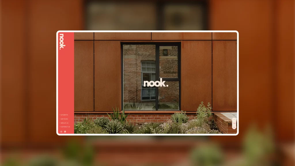 A screenshot of the Nook Architecture websites homepage