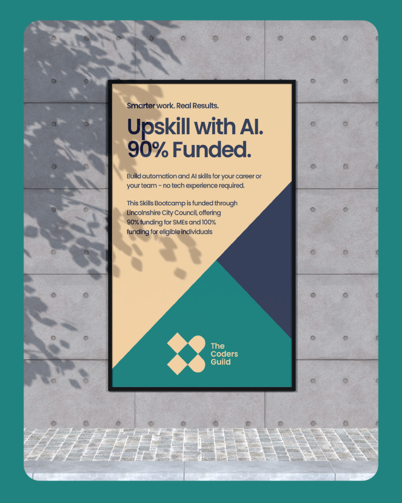 A mock up of a Coders Guild advert design