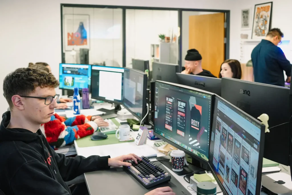 design team in leeds working at their desks