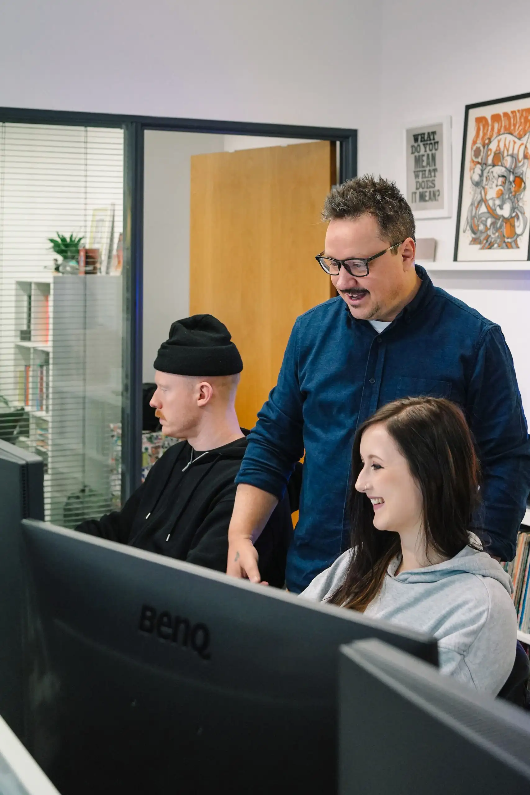 Three members of the web team at Little Green Jesus