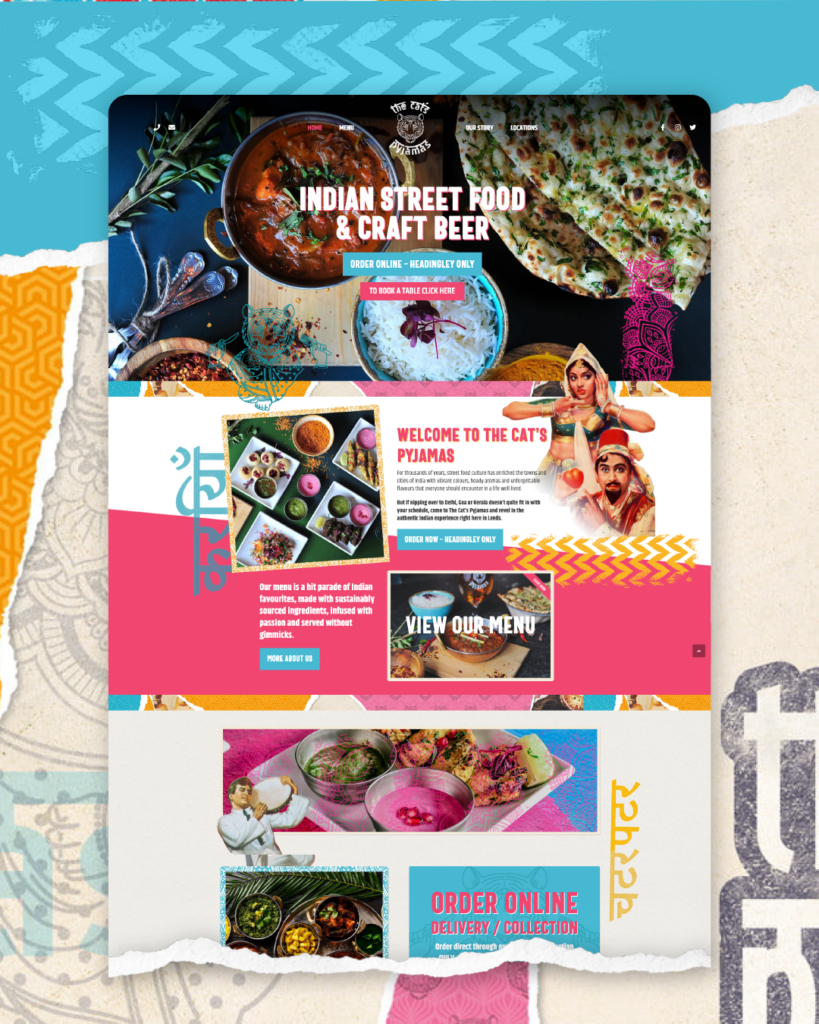 website showcase for The Cat's Pyjamas made by little green jesus