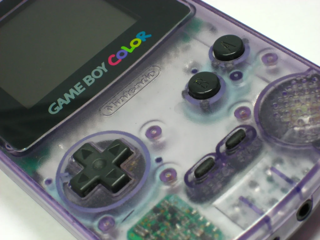 A clear plastic gameboy colour