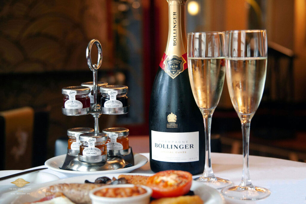 An elegant Champagne breakfast at The Earl of Doncaster Hotel.