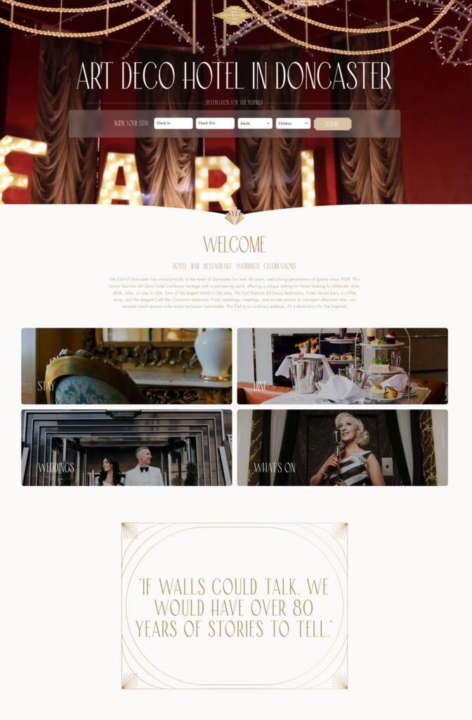 Homepage of The Earl of Doncaster website.